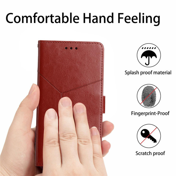 Xiaomi Poco F4 5G Y Stitching Horizontal Flip Leather Phone Case(Brown)