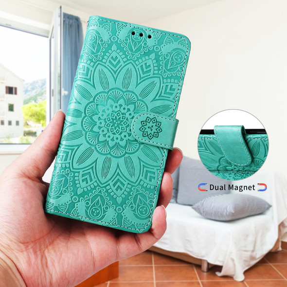 Embossed Sunflower Leatherette Phone Case - iPhone 11 Pro Max(Green)