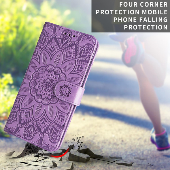 Embossed Sunflower Leatherette Phone Case - iPhone X / XS(Purple)