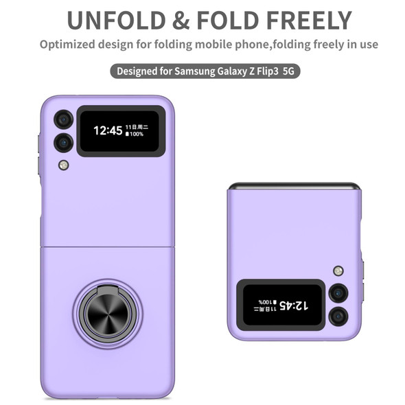 Samsung Galaxy Z Flip3 5G Armor Ring Holder Phone Case(Purple)