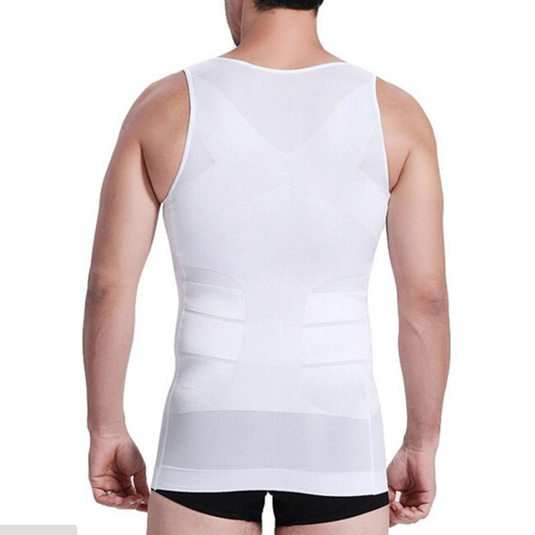 Men Slimming Body Shaper Vest Underwear, Size: M(White)