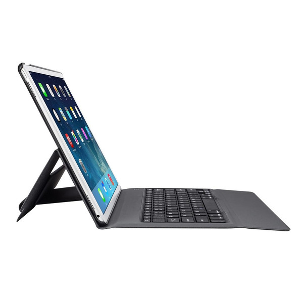 T129 - iPad Pro 12.9 inch (2017) / (2015) Ultra-thin One-piece Plastic Bluetooth Keyboard Leather Tablet Case with Stand Function (Black)