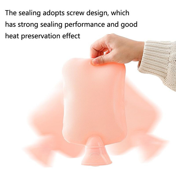 2 PCS Hot Compress Stomach Plush Water Injection Hot Water Bottle Flannel Cover Cartoon Hand Warmer(Light Grey)