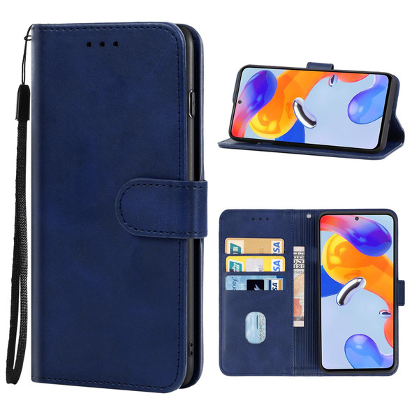 Xiaomi Redmi Note 11 Pro 5G / Redmi Note 11 Pro+ 5G Leather Phone Case(Blue)