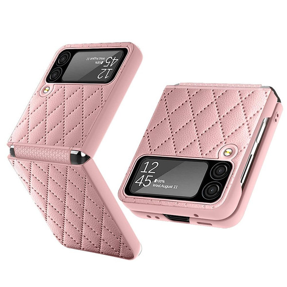 Samsung Galaxy Z Flip3 5G Rhombus Hinge Phone Case(Pink)