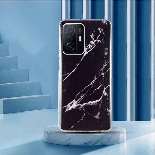 Xiaomi 11T Pro IMD Marble Pattern TPU Phone Case(Black)