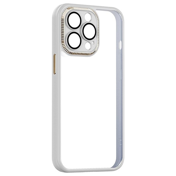 Shockproof Metal + Acrylic + TPU Phone Case - iPhone 14 Pro Max(White)