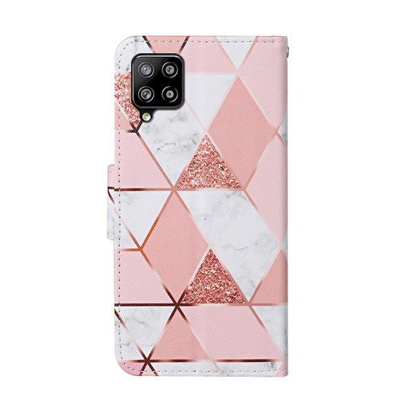 Samsung Galaxy A12 Colored Drawing Pattern Horizontal Flip Leather Case with Holder & Card Slots & Wallet & Lanyard(Marble)