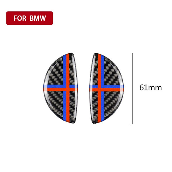 2 PCS Red Blue Color R / F Universal Car Door Handle Carbon Fiber Decorative Sticker for BMW Mini R55 / R56 / R60 / R61 / F55 / F54 / F60