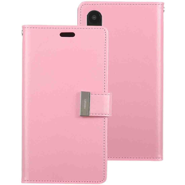 GOOSPERY RICH DIARY Crazy Horse Texture Horizontal Flip Leather Case for iPhone XR, with Card Slots & Wallet (Pink)