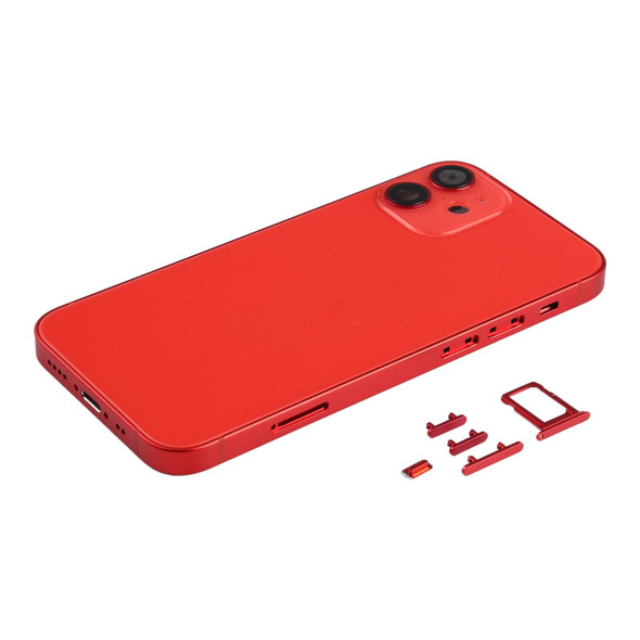 Back Housing Cover with SIM Card Tray & Side  Keys & Camera Lens for iPhone 12 mini(Red)