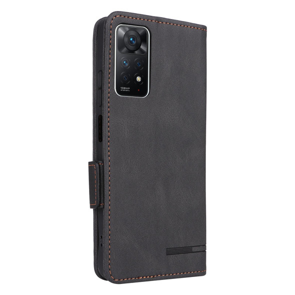 Xiaomi Redmi Note 11 Pro 5G Magnetic Clasp Flip Leather Phone Case(Black)