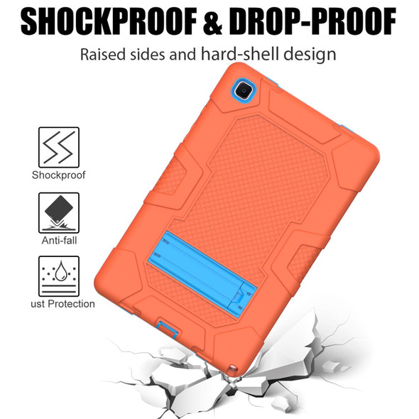 Samsung Galaxy Tab A7 10.4 (2020) T500 / T505 Contrast Color Robot Shockproof Silicone + PC Protective Case with Holder(Orange Blue)