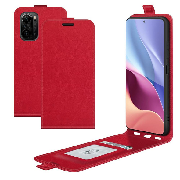 Xiaomi Redmi K40 / K40 Pro / Poco F3 / Mi 11i R64 Texture Single Vertical Flip Leather Protective Case with Card Slots & Photo Frame(Red)