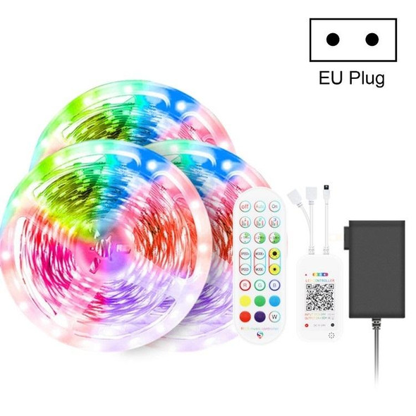 30M 540 LEDs Bluetooth Suit Smart Music Sound Control Light Strip Waterproof 5050 RGB Colorful Atmosphere LED Light Strip With 24-Keys Remote Control(EU Plug)