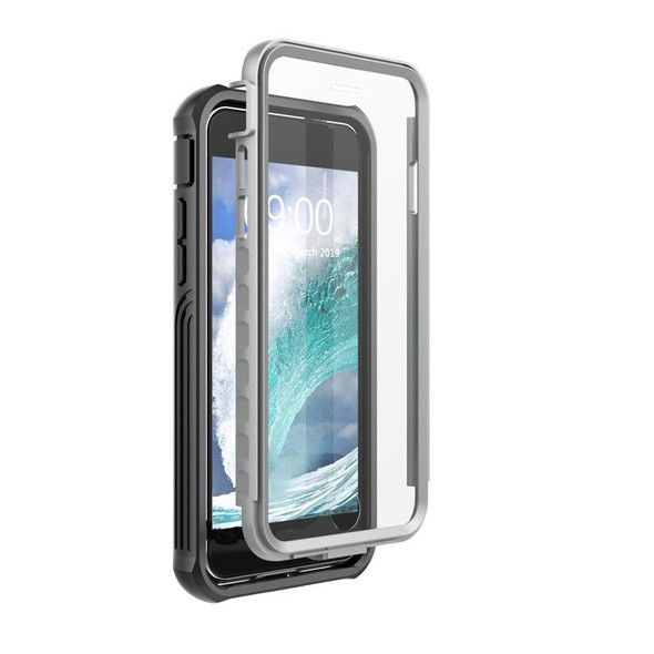 Waterproof Dustproof Shockproof Transparent Acrylic Protective Case - iPhone SE 2022 / SE 2020 / 8 / 7(Black)