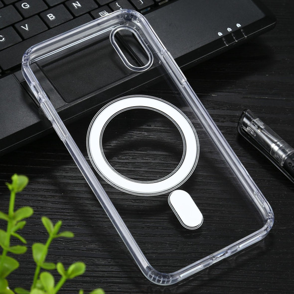 Magsafe Case Simple Magnetic Ring All-inclusive Clear Crystal Acrylic PC +TPU Shockproof Case - iPhone XR(Transparent)