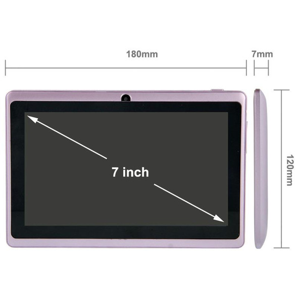 7.0 inch Tablet PC, 512MB+4GB, Android 4.2.2, 360 Degrees Menu Rotation, Allwinner A33 Quad-core, Bluetooth, WiFi(Purple)