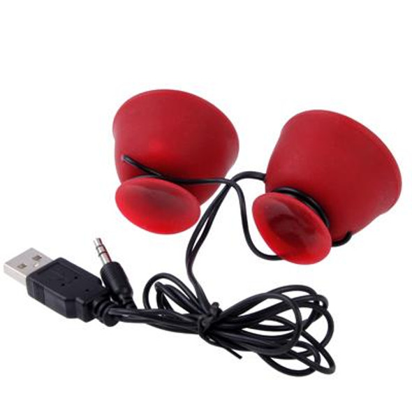 3.5mm Stereo Mini Mobile Speaker for New iPad (iPad 3) / iPad 2 / iPhone 5 / iPhone 4 & 4S / Tablet PC / Laptop, Red(Red)