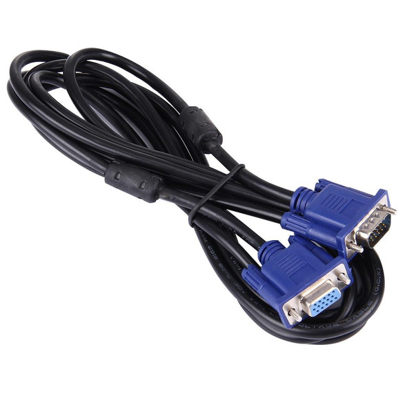 Good Quality VGA 15 Pin Male to VGA 15 Pin Female Cable for LCD Monitor, Projector, etc (Length: 1.8m)