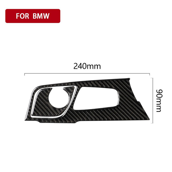 2 in 1 Car Carbon Fiber Gear Position Panel Decorative Sticker for BMW 5 Series G38 528Li / 530Li / 540Li 2018, Left Drive