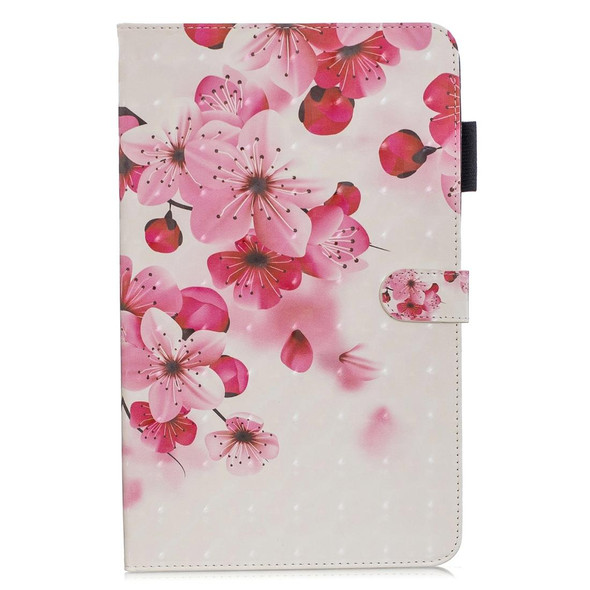 3D Horizontal Flip Leatherette Case with Holder & Card Slots - Galaxy Tab A 10.1 (2019)(Red Flower)