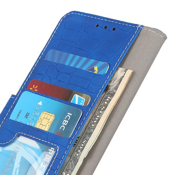 OPPO Reno5 5G / Find X3 Lite Crocodile Texture Horizontal Flip Leather Case with Holder & Wallet & Card Slots & Photo Frame(Blue)