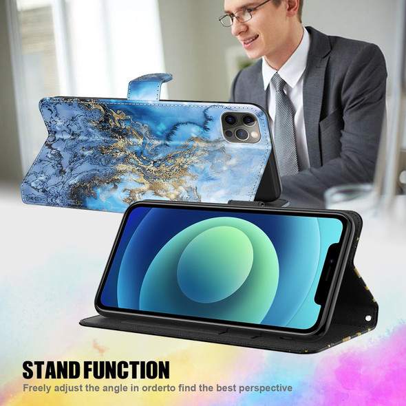 3D Painting Pattern Horizontal Flip TPU + PU Leatherette Case with Holder & Card Slots & Wallet - iPhone 13(Milky Way)