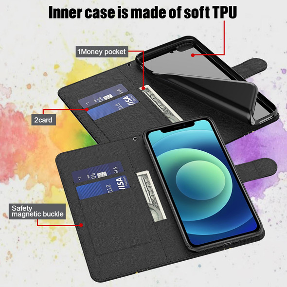 3D Painting Pattern Horizontal Flip TPU + PU Leatherette Case with Holder & Card Slots & Wallet - iPhone 13(Milky Way)