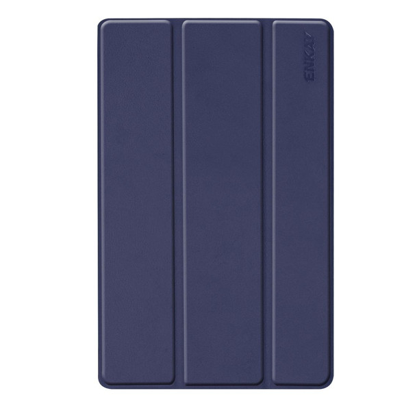ENKAY PU Leatherette + Plastic Bottom Case with Three-folding Holder for Galaxy Tab A 10.1 (2019) T510 / T515(Dark Blue)