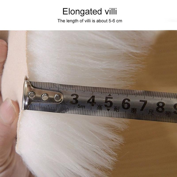 Luxury Rectangle Square Soft Artificial Wool Sheepskin Fluffy Rug Fur Carpet, Size:45x45cm(White)