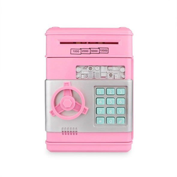 Electronic Piggy Bank ATM Password Money Coins Saving Box, Music Version(Pink)