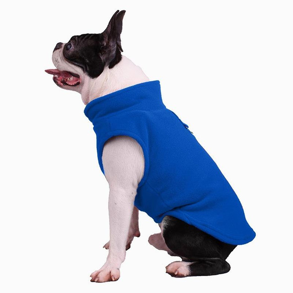 Winter Polar Flannel Pet Clothes French Bulldog Coat Pug Costumes Jacket for Dogs for Puppy Dogs, Size:XL(Dark Blue)