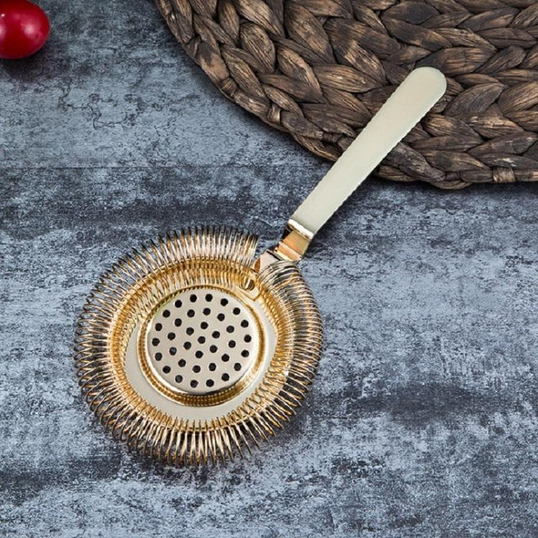 2 PCS Stainless Steel Bartender Ice Filter Ice Trap Cocktail Strainer, Color:Gold