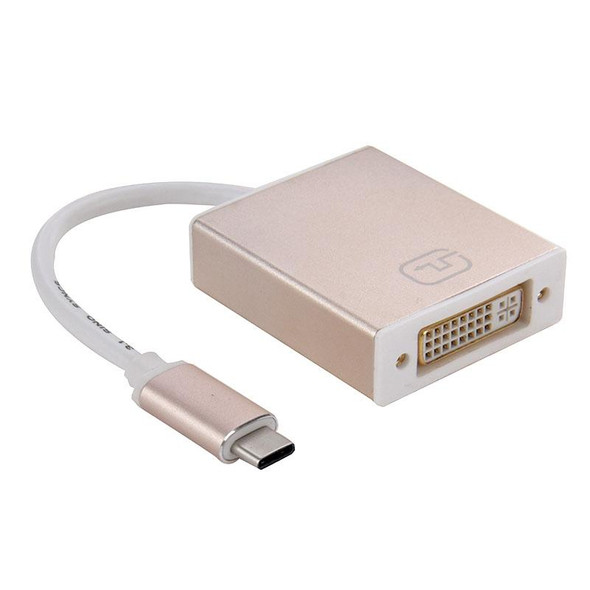 10cm USB-C / Type-C 3.1 to DVI 24+5 Adapter Cable, - MacBook 12 inch, Chromebook Pixel 2015, Nokia N1 Tablet PC(Gold)
