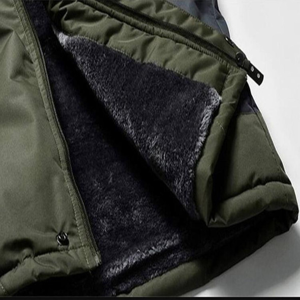 Winter Fleece Military Jackets Men Windproof Waterproof Outwear Parka Windbreaker Warm Coat, Size:XXL(Army Green)
