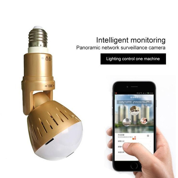 2.0 Megapixel Panoramic Universal Light Bulb Camera Mobile Phone Remote Installation Home Network HD Plug and Play V380 Monitoring