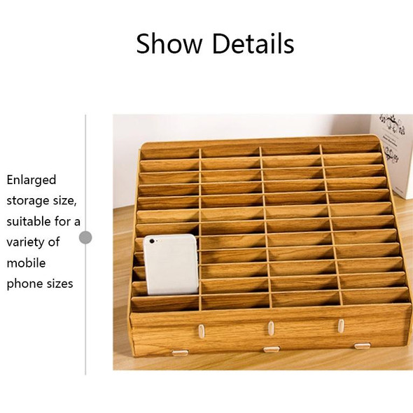 D-86 Office Conference Classroom Mobile Phone Storage Box, Style: 36 Grids (Walnut)