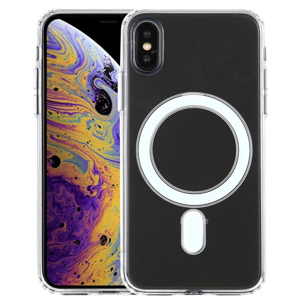 Magsafe Case Simple Magnetic Ring All-inclusive Clear Crystal Acrylic PC +TPU Shockproof Case - iPhone X / XS(Transparent)