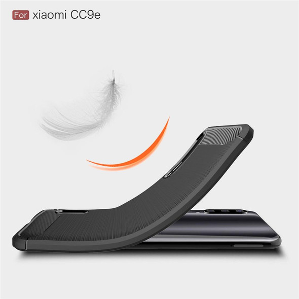 Brushed Texture Carbon Fiber TPU Case for Xiaomi Mi CC9e / Xiaomi A3(Black)