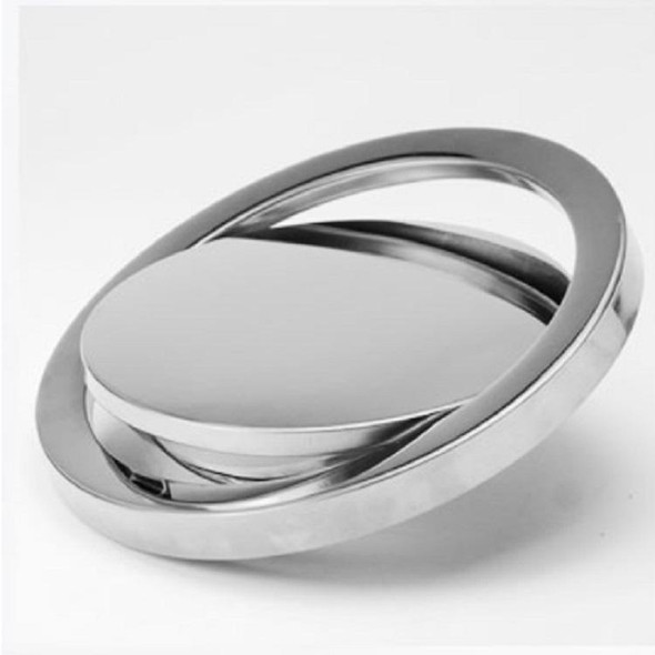 Embedded Type Stainless Steel Swing Cover Flip Kitchen Countertop Trash Can Lid  Cap, Size:Round  Mirror 24.5cm Diameter(Silver)