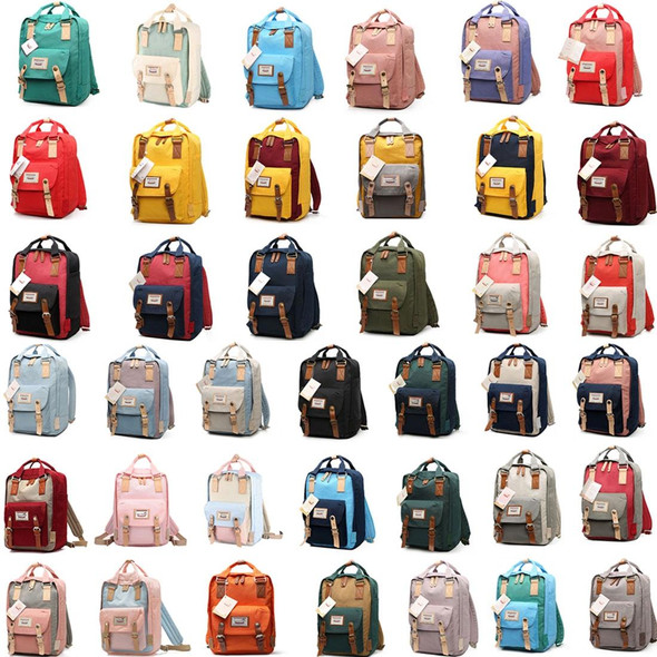 Fashion Casual Travel Backpack Laptop Bag Student Bag with Handle, Size: 38*28*15cm(Ice Blue+Ivory)