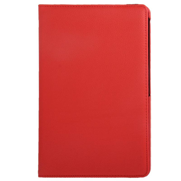 360 Degree Rotatable Litchi Texture Leatherette Case with 2-angle Viewing Holder for Galaxy Note 10.1 (2014 Edition)/ P600, Red(Red)