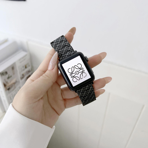 Carbon Fiber Straight Edge Strap Watch Band - Apple Watch Series 7 45mm / 6&SE&5&4 44mm / 3&2&1 42mm