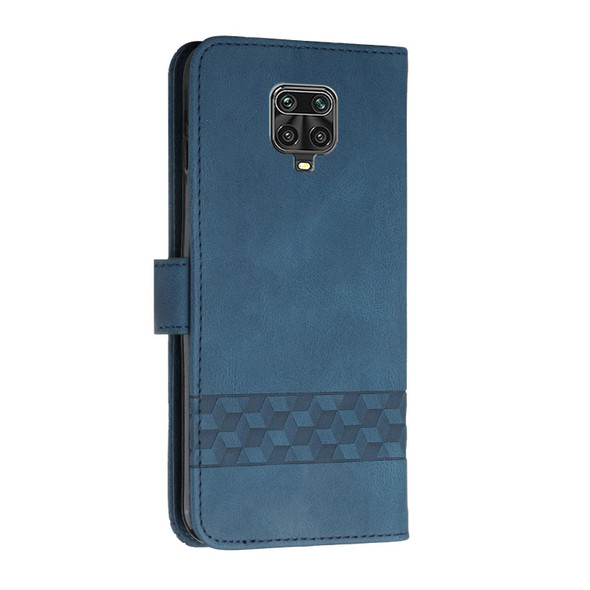 Xiaomi Redmi Note 9 Pro Cubic Skin Feel Flip Leather Phone Case(RoyalBlue)