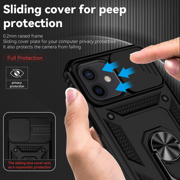 Sliding Camshield Holder Phone Case - iPhone 12 / 12 Pro(Black)