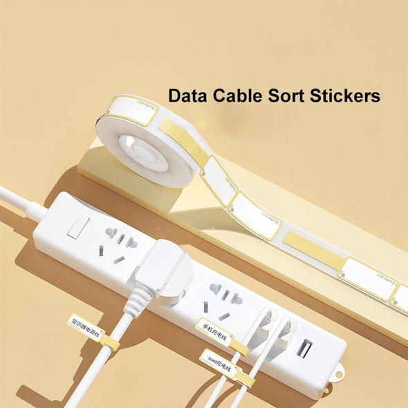 25 x 78mm  90 Sheets Thermal Label Data Cable Sort Stickers - NiiMbot D101 / D11(Yellow)