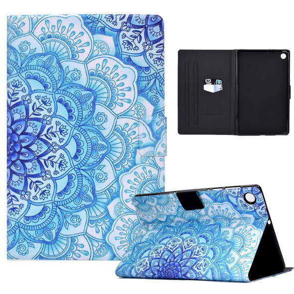 Samsung Galaxy Tab A8 10.5 2021 Electric Pressed TPU Leather Tablet Case(Green Flower)