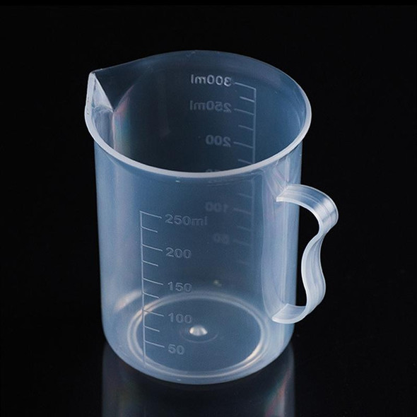 10 PCS 250ml Food Grade PP Plastic Flask Digital Measuring Cup Cylinder Scale Measure Glass Lab Laboratory Tools(Transparent)