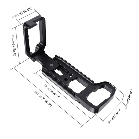 PULUZ 1/4 inch Vertical Shoot Quick Release L Plate Bracket Base Holder for Sony A9 (ILCE-9) / A7 III/ A7R III(Black)